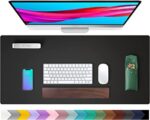 Leather Desk Pad Protector ,Waterproof Desk Writing Pad for Office and Home (Black,31.5" x 15.7")
