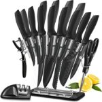 MIDONE 17 Pieces German Stainless Steel Kitchen Knife Set