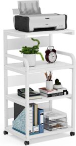 Tribesigns 4-Shelf Mobile Printer Stand with Storage Shelves (White)