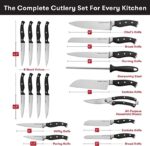 Master Maison 19-Piece Kitchen Knife Set With Wooden Knife Block - German Stainless Steel Knife Set - Image 4