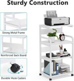 Tribesigns 4-Shelf Mobile Printer Stand with Storage Shelves (White) - Image 3