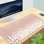 Desk Mat XXL Mouse pad, Pink Rose Gold Leopard Print Office Supplies and Accessories Decor Office for Women 31.5X15.75in - Image 3