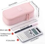 CICIMELON Durable Pencil Case Big Storage Pen Pouch Bag. Pink - Image 3