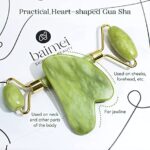 BAIMEI Jade Roller & Gua Sha Set Face Roller for Skin Care Routine and Puffiness-Green - Image 4