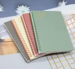 Spiral Notebook, 4 Pcs 4 Color A5 Size Thick Plastic Hardcover 8mm Ruled Paper 80 Sheets (160 Pages) - Image 3