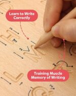 Coogam Wooden Letters Practicing Board, Double-Sided Alphabet Tracing Tool - Image 6