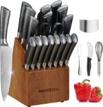 Kitchen Knife Set with Block - 24 pcs Home Essentials High Carbon German Stainless Steel Knives Set
