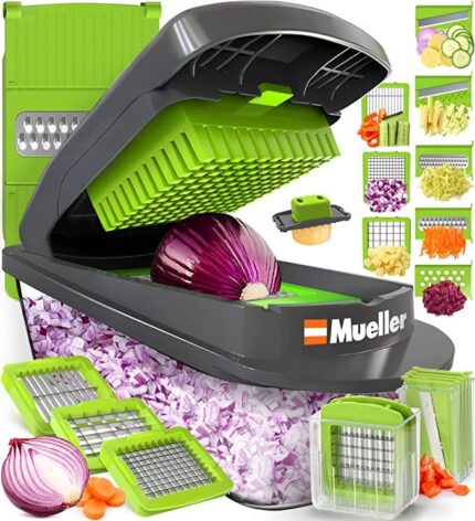 Mueller Pro-Series 10-in-1, 8 Blade Vegetable Slicer with Container