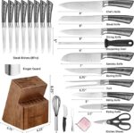 Kitchen Knife Set with Block - 24 pcs Home Essentials High Carbon German Stainless Steel Knives Set - Image 2