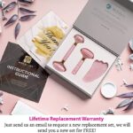 Pink Jade Roller and Gua Sha Set. Jade Roller For Face Real Jade 100% Jade Stone Roller. Warm Facial Massager or Ice Roller - Image 3