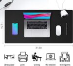 Leather Desk Pad Protector ,Waterproof Desk Writing Pad for Office and Home (Black,31.5" x 15.7") - Image 2