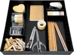 CAXXA 3 Slot Drawer Organizer with 4 Adjustable Dividers (BLACK, 1 PACK)