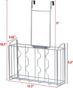 SimpleHouseware Over the Cabinet Door Organizer Holder, Silver - Image 2