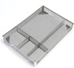 EsOfficce Desk Drawer Organizer, 12.2 x 8.3 x1.8 Inches, Silver