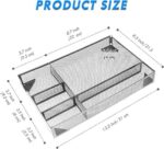 EsOfficce Desk Drawer Organizer, 12.2 x 8.3 x1.8 Inches, Silver - Image 2