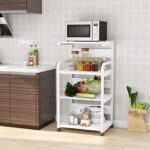 Tribesigns 4-Shelf Mobile Printer Stand with Storage Shelves (White) - Image 4