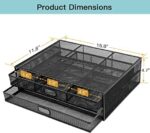 Monitor Stand, Monitor Stand with Drawer, Desktop Computer Stand for PC, Laptop, Printer - HUANUO - Image 4