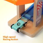 Coogam Wooden Race Track Car Ramp Toy for Toddler, Learning Toys Gift for 3 4 5 Years Old Baby Kids - Image 2