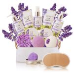 Spa Gift Baskets for Women - Luxury 15pcs with Bath Bombs, Shampoo Bar, Eye Mask, Shower Gel, Bubble Bath, Salts, Body Scrub Lotion