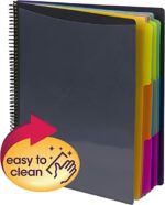 Smead 24 Pocket Poly Project Organizer, 1/3-Cut Tab, Letter Size, Gray with Bright Colors (89206) - Image 2