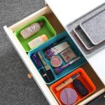 Welaxy Lidded drawer organizer bins - makeup stationery organizing 3- pack (Orange + Green + Turquoise) - Image 4