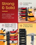 Pots and Pans Organizer for Cabinet - MUDEELA Pan Organizer Rack for Cabinet with 3 DIY Methods, - Image 2
