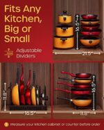 Pots and Pans Organizer for Cabinet - MUDEELA Pan Organizer Rack for Cabinet with 3 DIY Methods, - Image 4