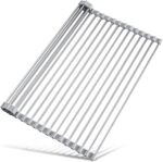 Attom Tech Home Roll Up Dish Racks Multipurpose Foldable Stainless Steel, 17.7" x 15.5" Large