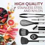 Kitchen Utensils Set 24 Nylon and Stainless Steel Cooking Utensil Set, Non-Stick and Heat Resistant (Black) - Image 3