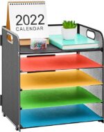 Marbrasse 5-Trays Desktop File Organizer with Pen Holder - Image 2
