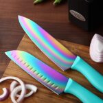 Marco Almond®, DISHWASHER SAFE KYA27 Rainbow Titanium Cutlery Knife Set - Image 4