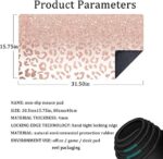 Desk Mat XXL Mouse pad, Pink Rose Gold Leopard Print Office Supplies and Accessories Decor Office for Women 31.5X15.75in - Image 4