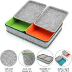 Welaxy Lidded drawer organizer bins - makeup stationery organizing 3- pack (Orange + Green + Turquoise) - Image 3
