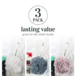 Bath Shower Loofah Sponge Pouf Body Wash Scrubber (Set of 3) - Image 4