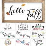 KIBAGA Farmhouse Wall Decor Signs For Christmas With Interchangeable Sayings - Rustic 9X17” Wood Picture Frame with 10 Designs