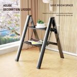 Step Ladder Folding 2 Step Stool Aluminium Anti-Slip - Image 2