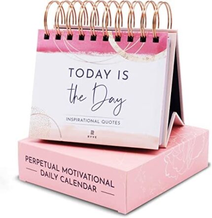 RYVE Motivational Calendar - Daily Flip Calendar with Motivational Quotes - Desk Decorations Women
