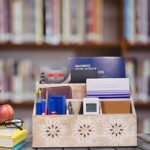 Rustic Wooden Desk Organizer - 5-Slot Shelf Organizer for Home, School, Classroom, or Office - Image 2