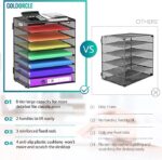 GoldOrcle 8 Tier Paper Letter Tray Organizer with Handles - Image 4