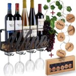 Wall Mounted Wine Rack - Bottle & Glass Holder