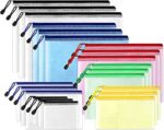 SUNEE Multisize Zipper Pouches(6 Colors, 21 Packs)