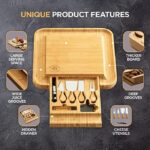 Premium Cheese Board and Knife Set - Bamboo Wood Charcuterie Board Set & Cheese Board Accessories Set - Image 4